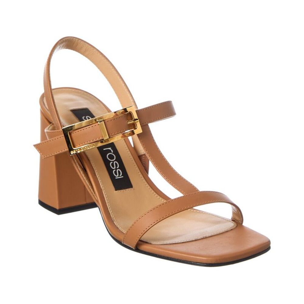 Sergio Rossi Nora 80 Leather Sandal, Brown